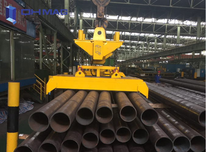 電永磁起重吊具，吊多根鋼管案例|千豪磁電